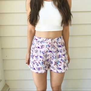 LF Milau pink floral shorts